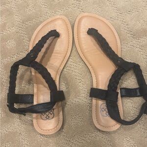 Daisy Fuentes Black Braided Sandals